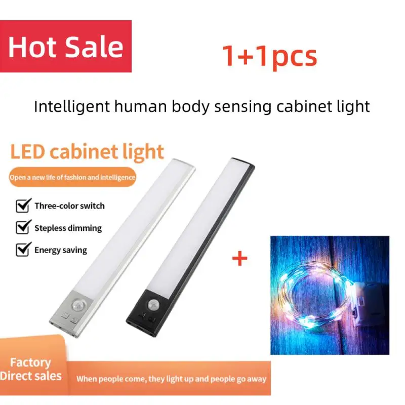 Night Light Led Light Under Cabinet Light Motion Sensor Night Light Closet Light Cabinet Kitchen Lighting Magnetic Night Light