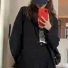Blazers Women Retro British Style Solid Brown Single Breasted Loose Suit Blazer Elegant High Street Notched Outwear Office Lady 6