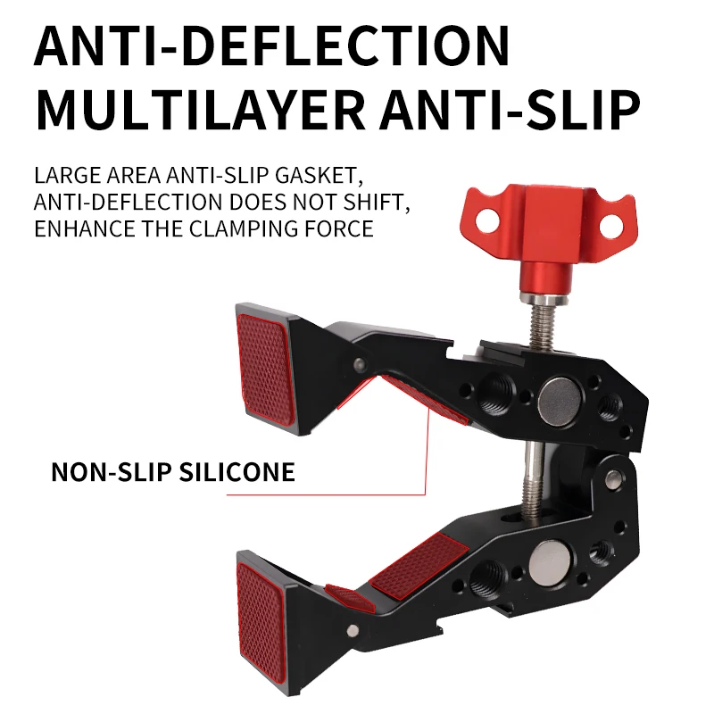 Magic Arm Clamp with 1/4in 3/8in Hole Double Ball Adapter Shoe Mount Super Clip Holder for DSLR Camera Monitor LED Light Mic Camera Magic Arm