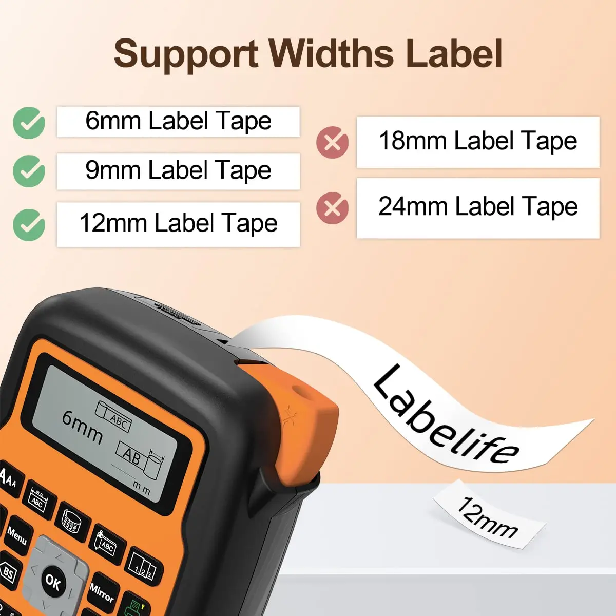 Handheld Label Maker Compatible for Brother Ptouch tze Cable Label Machine 203dpi E1000PRO Labeler for Communication Cable Label — view 2