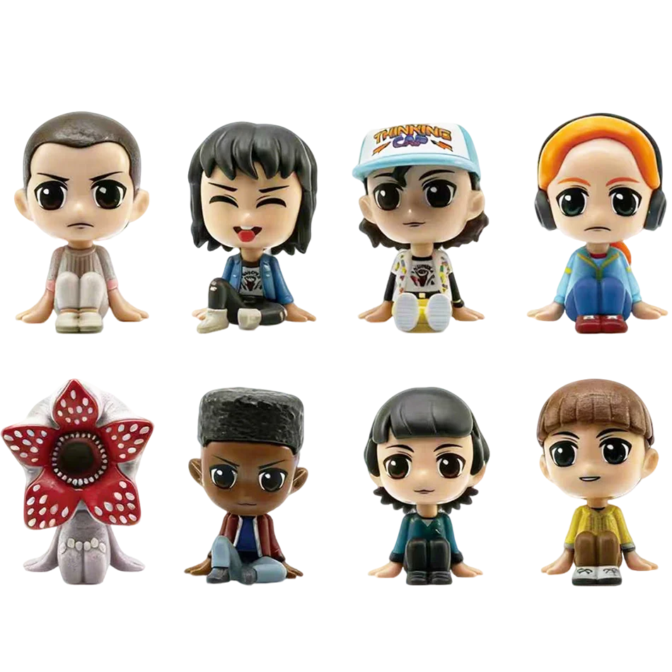 8Pcs/Set Stranger Figure Eleven Dustin Barb Steve Demogorgon PVC Action Figures Ornament Desktop Decoration Fans Gifts 1