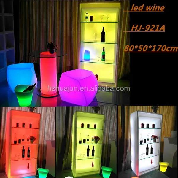 Lighting fantastic LED wine cabinet for bar sale living room furniture with glass
