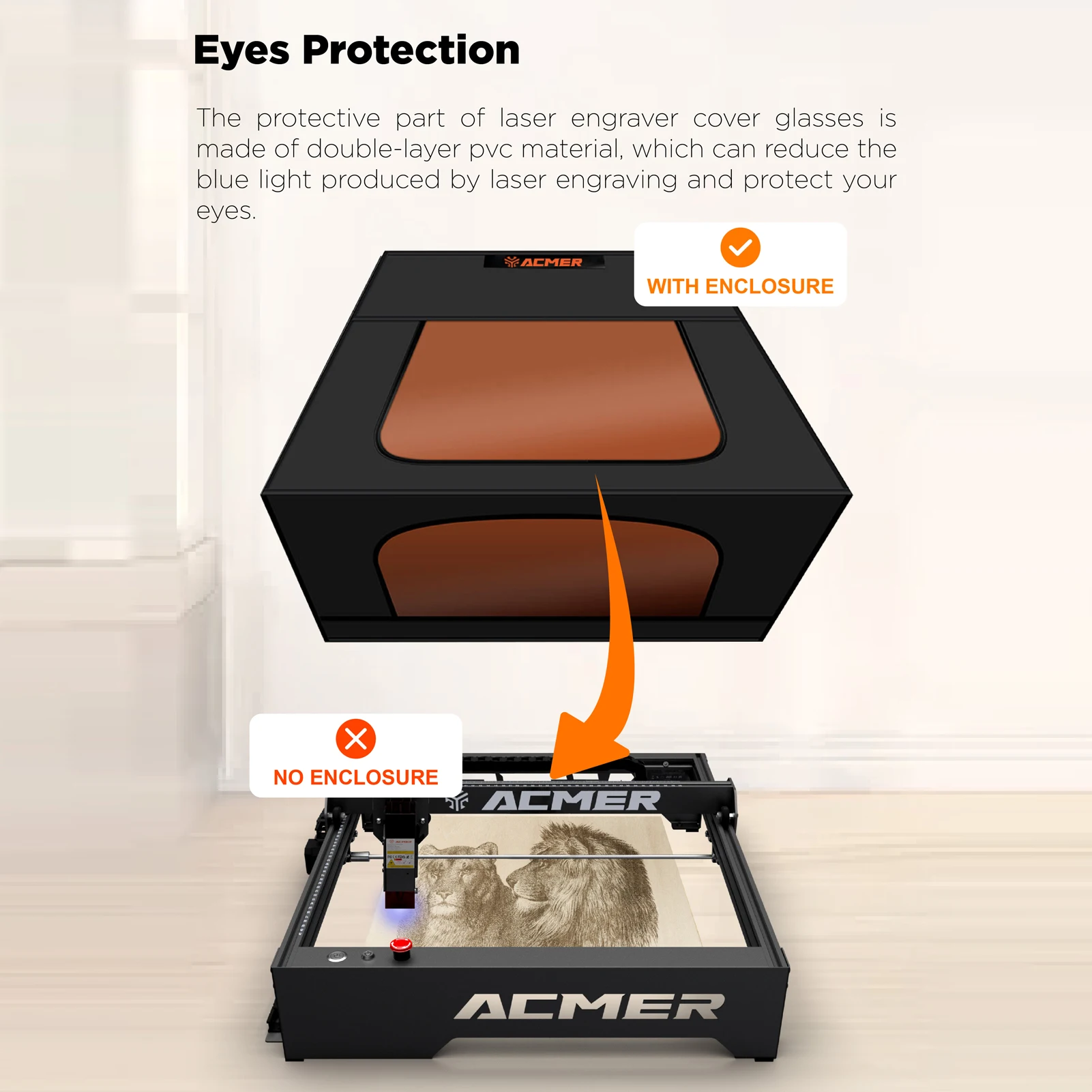 TWO TREES Laser Engraver Enclosure with Vent for TS2 Engraving Machine Eye  Protection Protective Cover Laser Cutting Enclosure - AliExpress