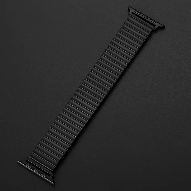 Stainless Steel Strap Elastic for Apple Watch Band 44mm 40mm 42mm 38mm Watchband for Iwatch 6 5 4 3 Se Band Luxury Accessories 01 Black