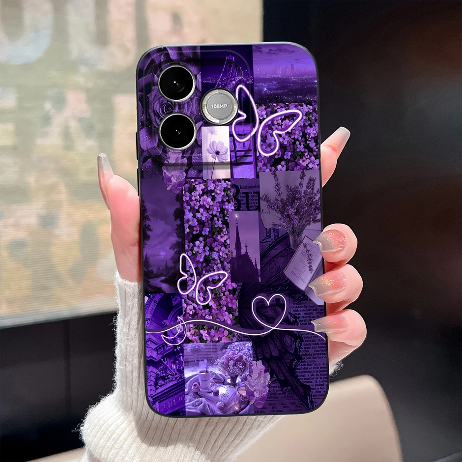 Candy Color Floral Durable Anti-Drop Simple Bumper Case