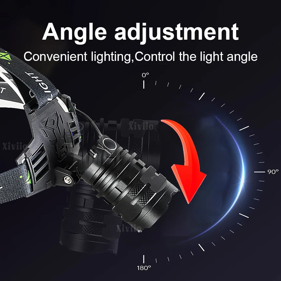 78000000LM 초강력 LED 헤드램프 초고휘도 장거리 헤드라이트 충전식 헤드 토치 낚시 캠핑 줌 랜턴