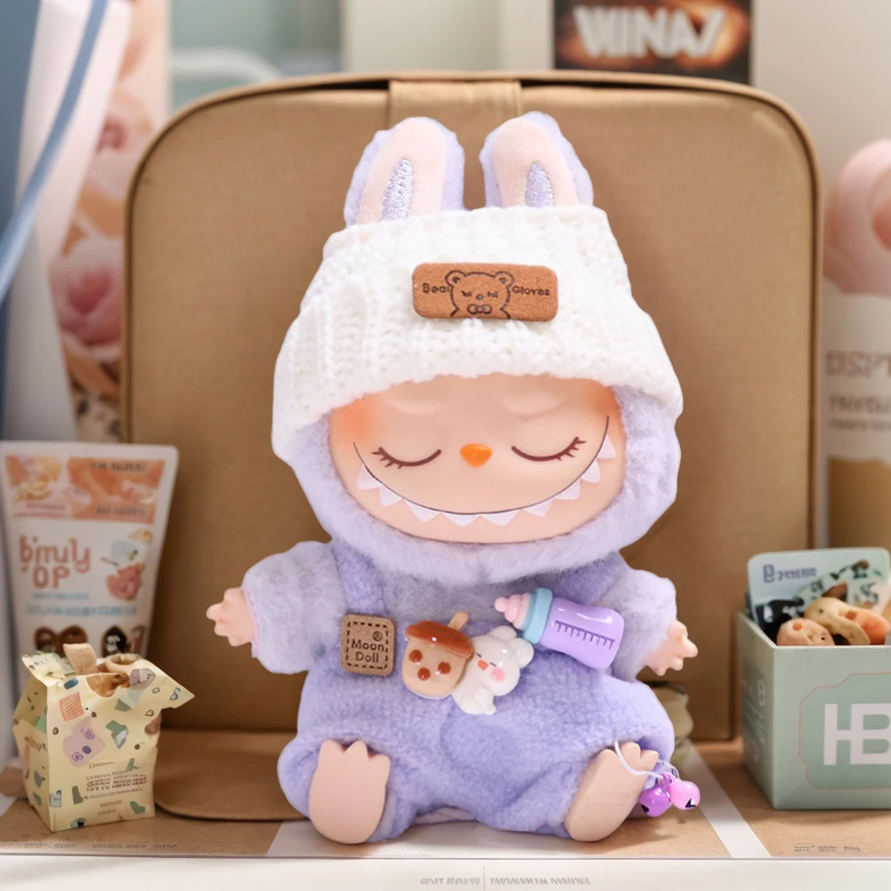 Mini 17cm Plush Doll's Clothes Outfit Accessories Korea Kpop Exo Labubu Idol Dolls Sitting Party Clothing Gift doll clothes plush toy accessories mini doll ornaments