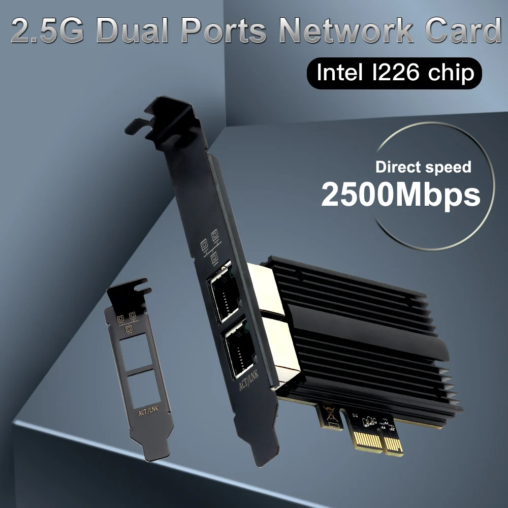 I226 Gigabit Ethernet, Rj45, Portas duplas, 1000,