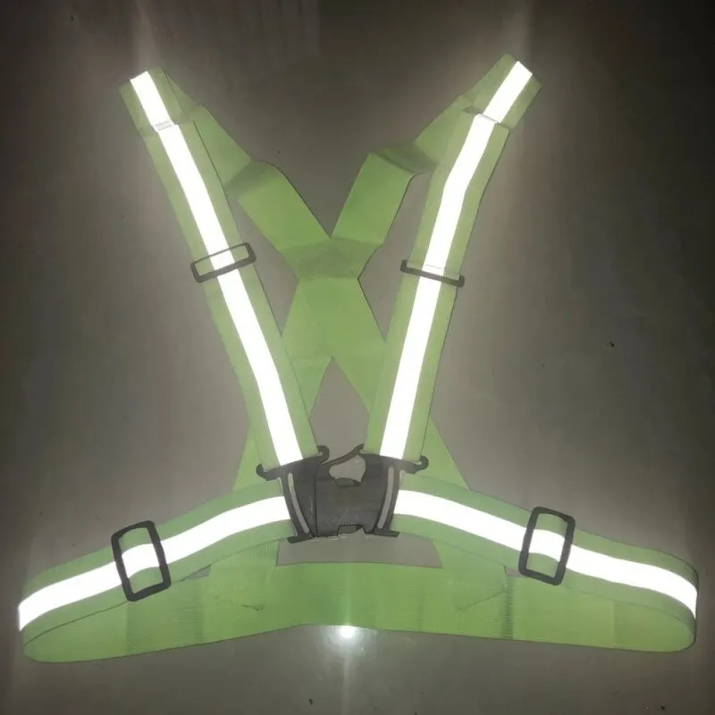 Reflective Vest Adjustable Elastic Strap for Adult and Children Night Running Cycling