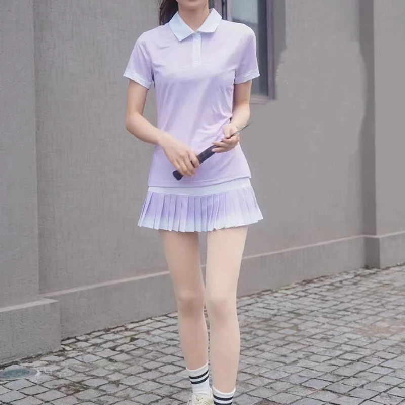 Purple Lapel Tennis Suit Men's and Women's Golf Shirt Table Tennis Badminton Volleyball Quick Dry Game Sportwear short sleeve t shirt,sports clothes