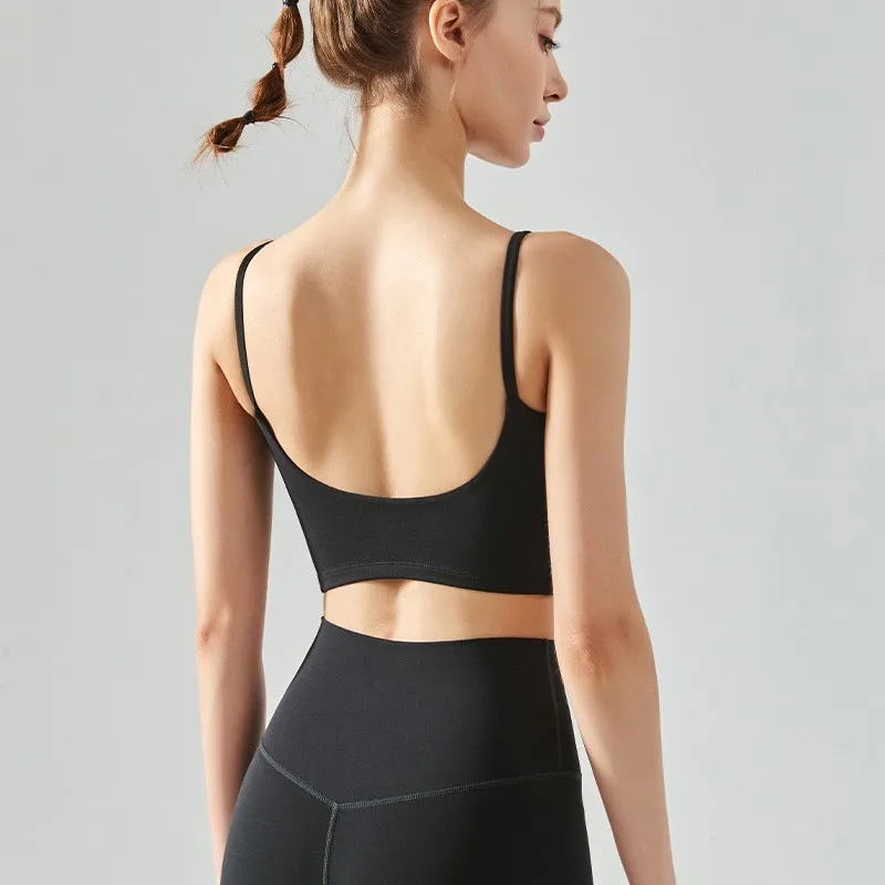 Womens Push Up Sports Bra - Breathable Fitness Vest for Gym  Yoga