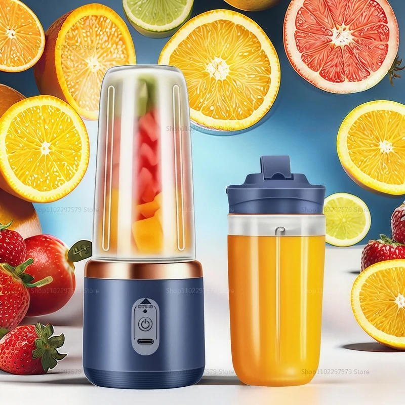 Portable Juicer Cup 6 Blade Blender Household Fruit Juicer Smoothie Mixer Machine USB Rechargeable Juice Extractor Kitchen Tool
