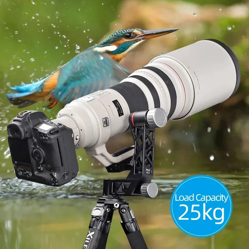 Tripod Ball Head XILETU XGH3 Professional Heavy Duty Head Telephoto Lens Cantilever Tripod Head for DSLR Camera Telephoto Lens Video Photography tripod ball head