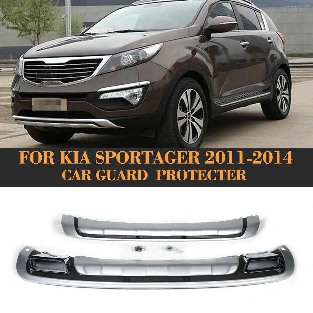 PP Front And Rear Bumper Lip Protector Fender Guard Plate Covers Kit 2PCS/Set For KIA Sportage 2011-2014