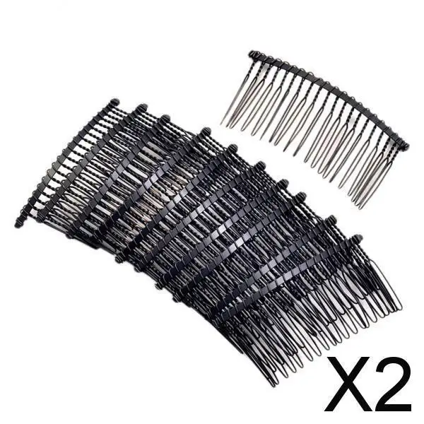2X 10pack 20 Teeths Hair Comb Black Slide Side Combs Pin DIY Women Hair Making