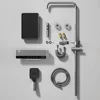 Bathroom Digital Display Shower System Brass Waterfall Shower Faucet Set Rainfall Temperature Bathtub Mixer Shower Set with Lamp 6
