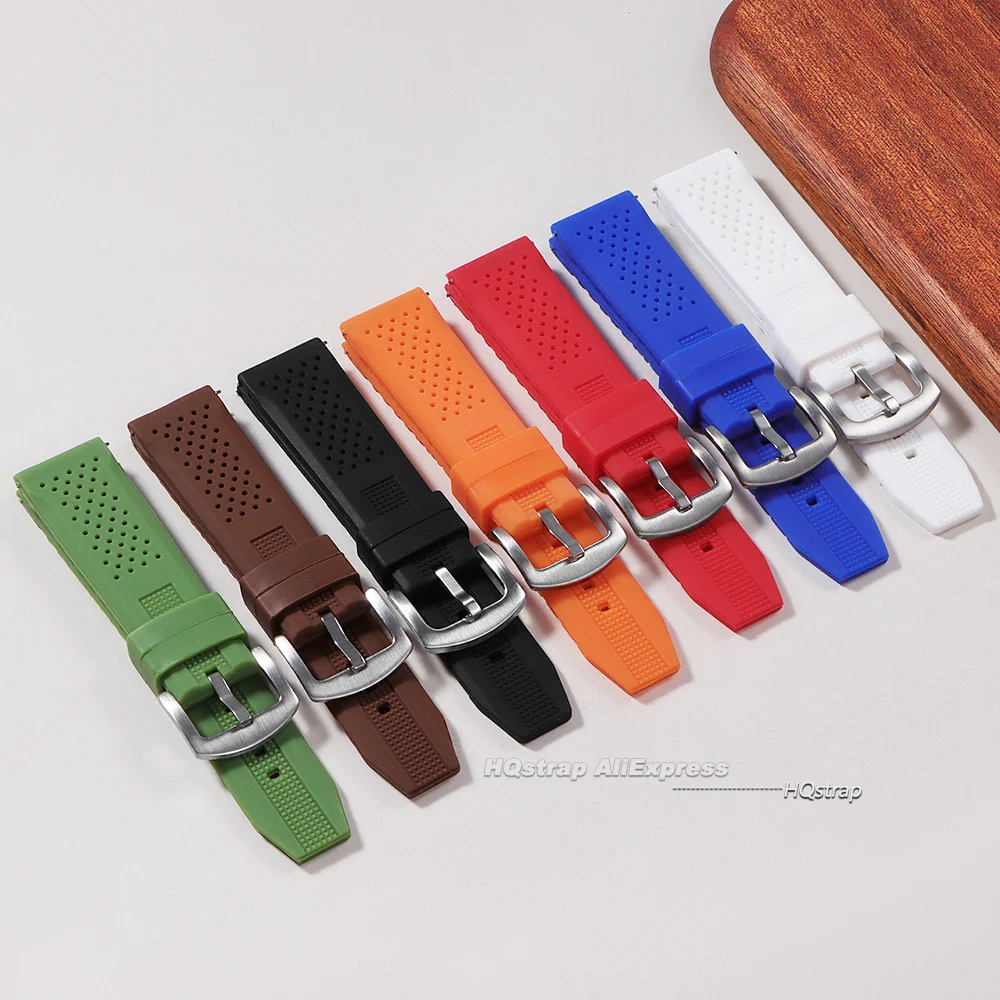 Breathable Silicone Quick-Release Watch Strap - Soft and Porous Design for Ultimate Comfort