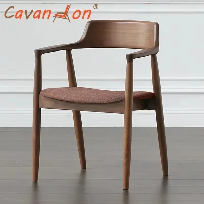 Dining Chair Cafe Wood Chair Accent Armchair Dining Table Chair Kitchen Meeting Negotiation Furniture