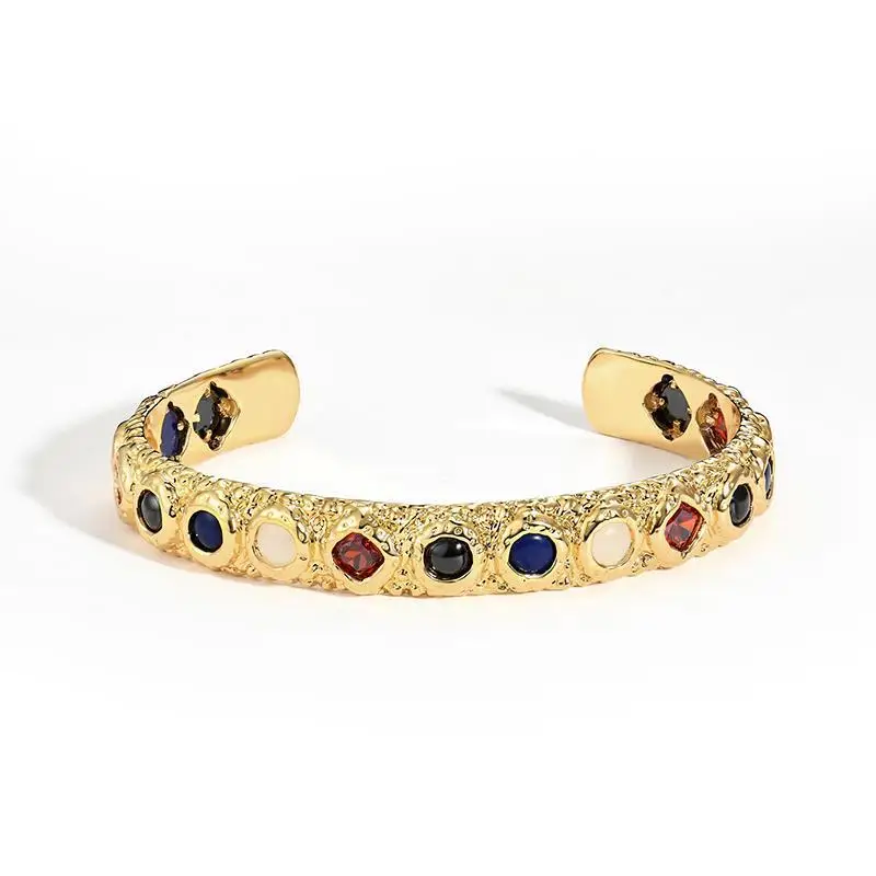 

Новый роскошный золотой браслет в стиле ретро с цирконом