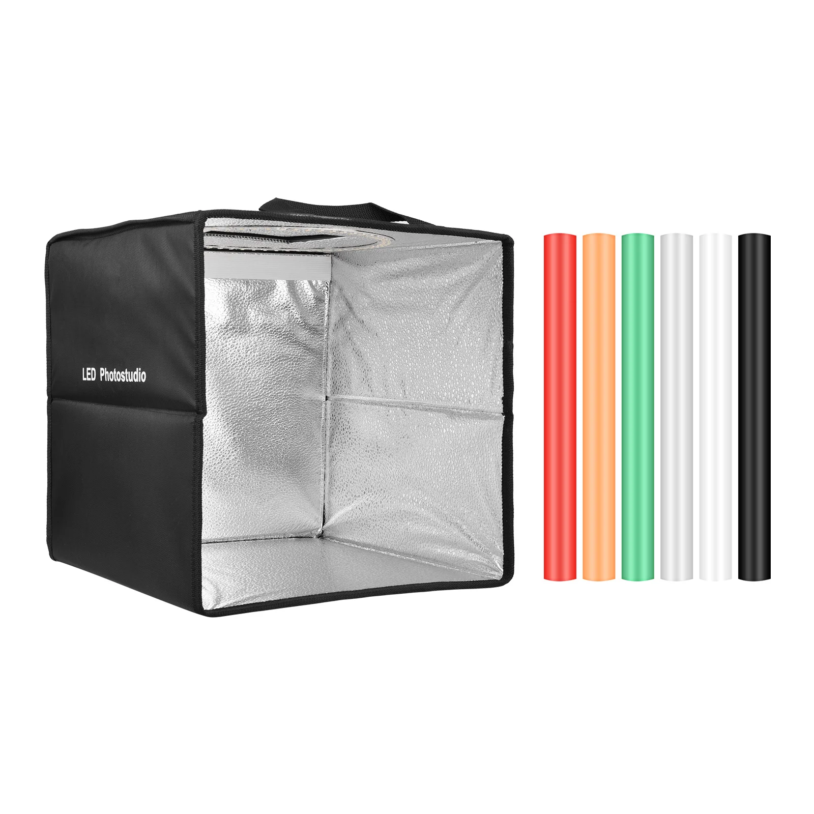 30cm LED Light Box Foldable Portable Tabletop Photography Tent Bi-Color Temperature Adjustable Brightness with 6 PCS Backdrops