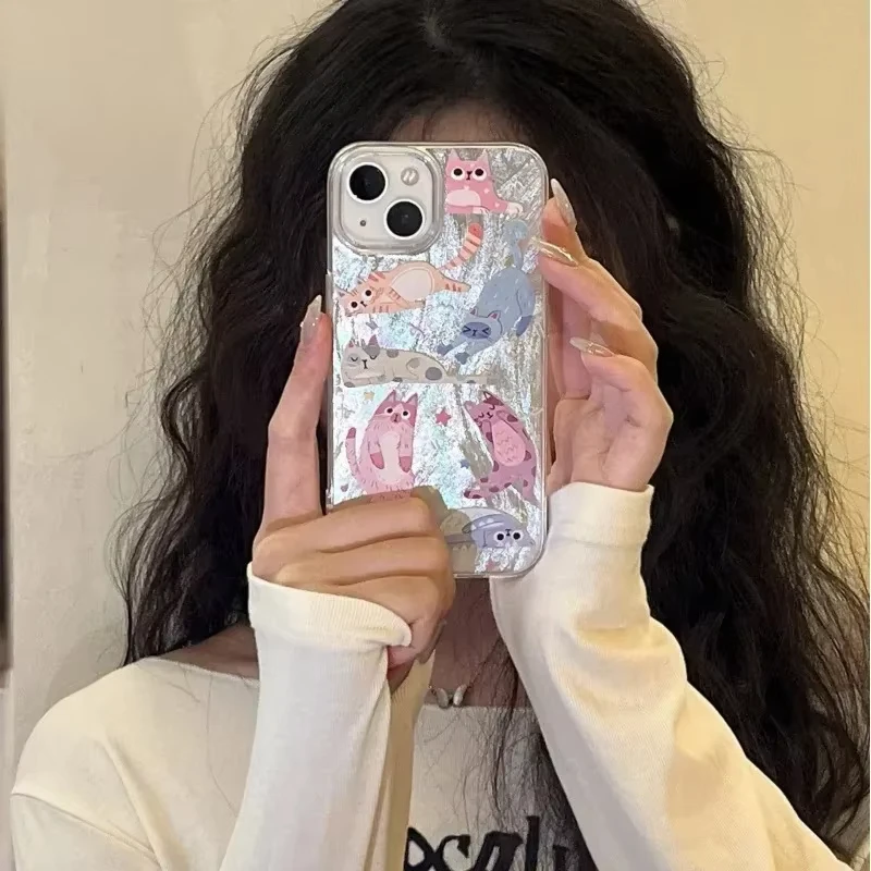 Adorable Cartoon Cat Protective Phone Case Cover