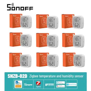SONOFF SNZB-02D Zigbee 3.0 습도 온도 센서, LCD 화면, Ewelink 앱 실시간 모니터링, Alexa Google Home으로 작동