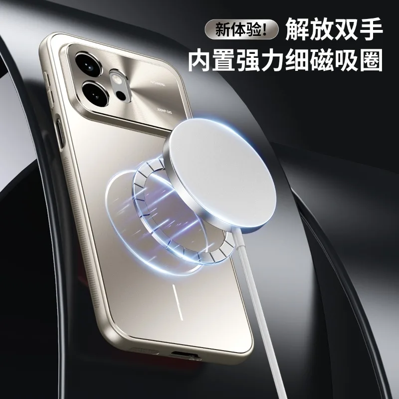 MagSafe Plating Matte Shockproof Hard PC Case with Magnetic Wireless Charging Compatibility
