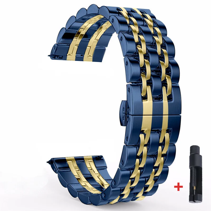 Universal 22mm Stainless Steel Metal Watch Strap - Premium Quality