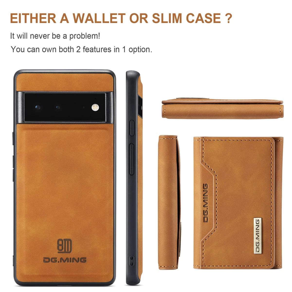 2 In 1 Detachable Card Pocket Magnetic Wallet Pixel Case