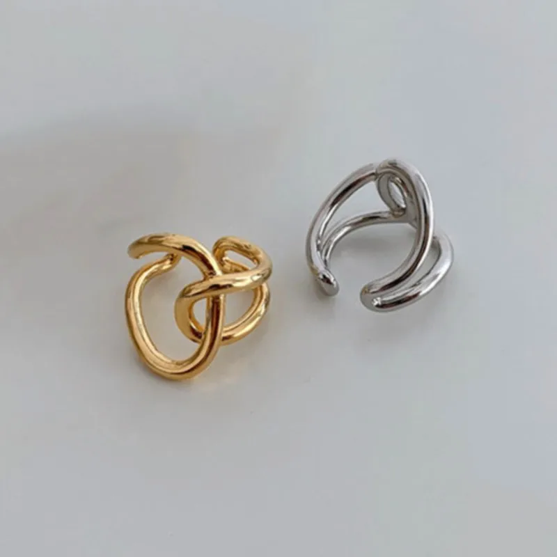 Silver Color Wraparound Fill Wrap Rings for Women Men Criss Cross Intertwined Handmade Rings Fashion Party Jewelry