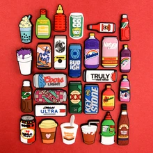 

1 Pcs Variety Styles Beer Red Wine Bottle Croc Charms Coffee Milk Tea Drinks Jibz Shoes Accessories for Clogs Boy Girl Gifts