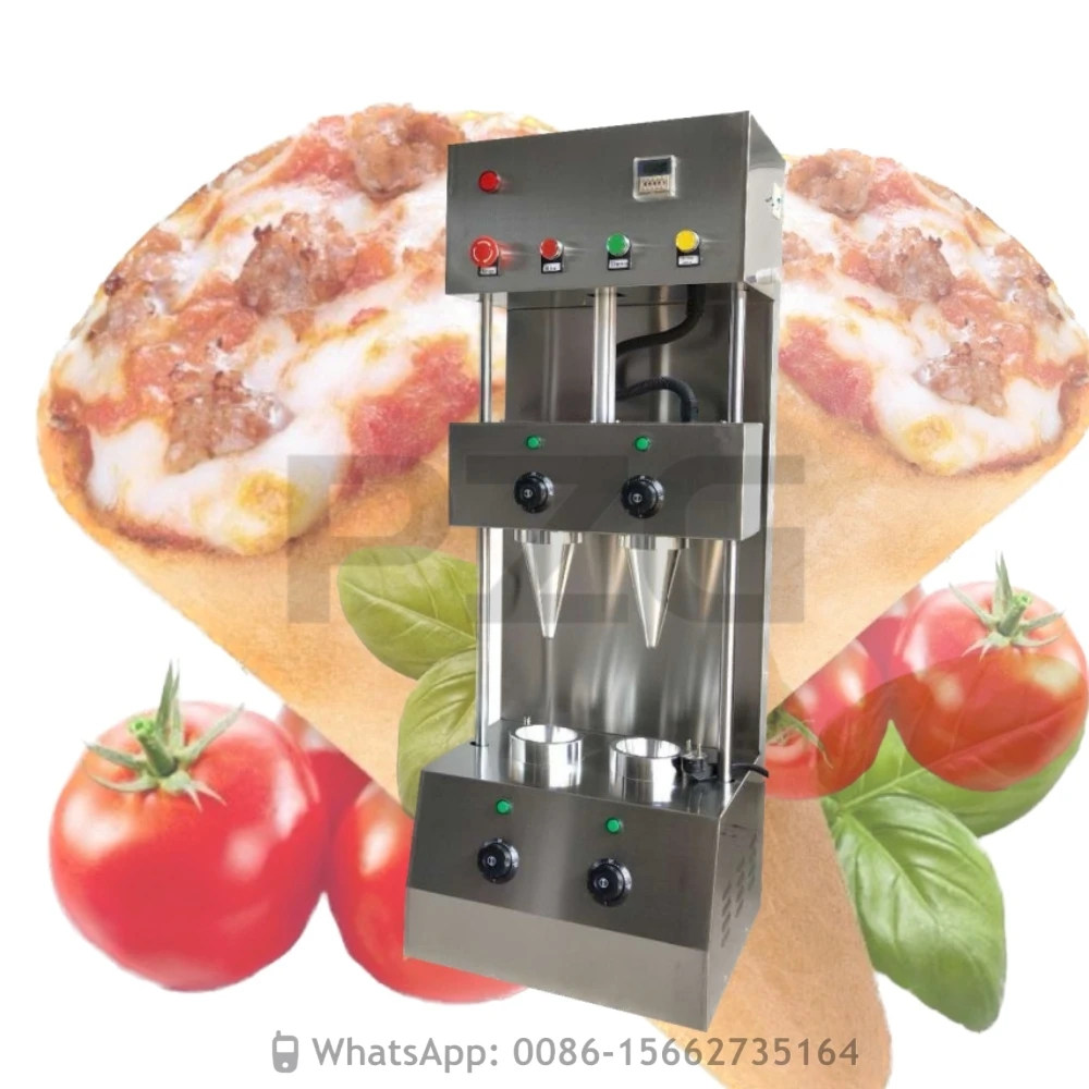 Street Food 2 Moulds Machine Pizza Cone Maker Automatic Cone Pizza Machine Snack Conical Making