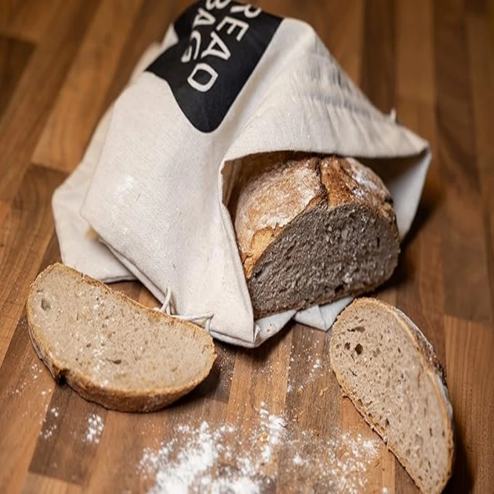 Eco-friendly Bread Bags for Homemade Bread Lined Reusable Linen Cloth Saver Bag For Sourdough&Homemade Storage 20" x14"