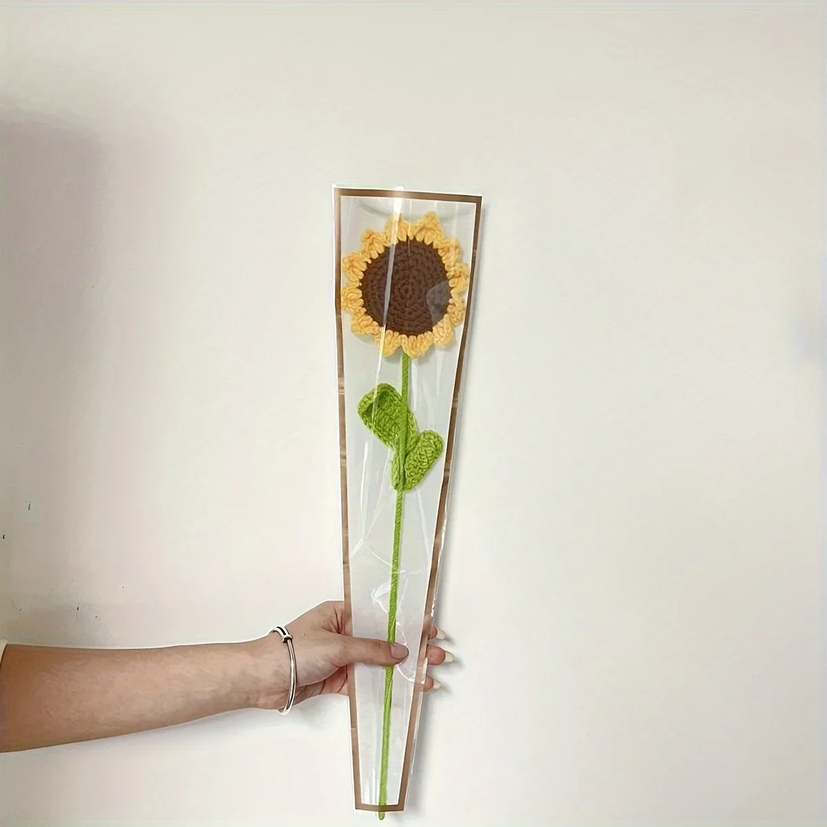 50/100pcs Single rose sleeve flower package bouquet package Valentine's Day with clear cellophane flower packaging bag.