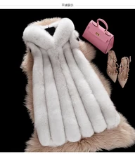  Hooded Real Fox Fur Vest Women Luxury Winter Plus Size Fox Fur Vests With Hood  Sleeveless From Genuine Natural Fur 2022 