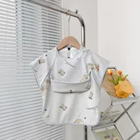 Waterproof PU Infant Sleeveless Bib Baby Feeding Bib Kids Apron Bibs Newborn Burp Cloths for Children Painting Art Smock 2