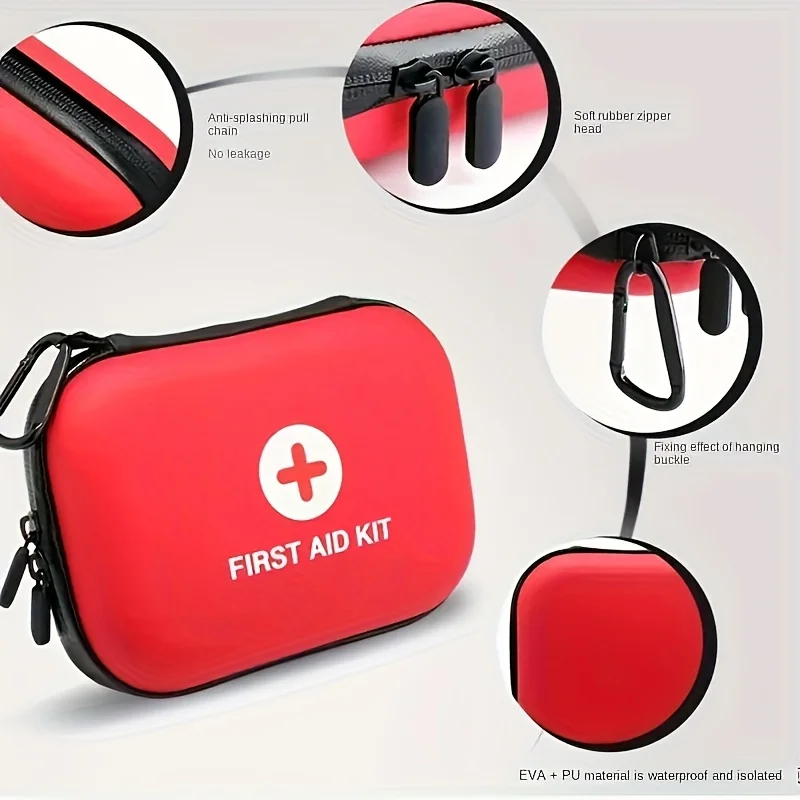 First Aid Kit Complete, 104Pcs Water-Resistant Hard Shell Small Case. Perfect For Travel, Outdoor, Home, Office,Camping, Hiking 4