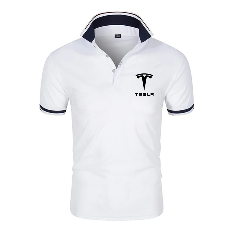 

Men's fashionable and casual Polo top, suitable for all seasons, with a contrasting collar design. Breathable quick drying short