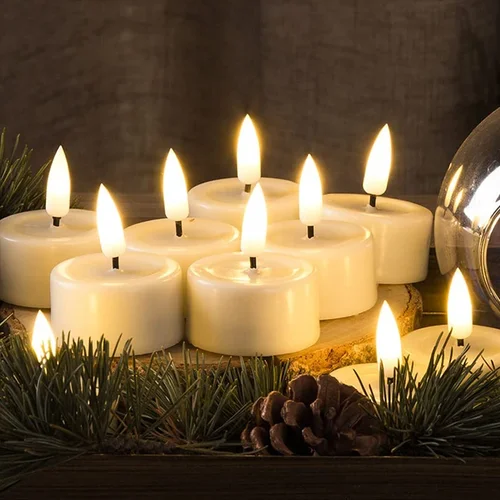 깜박이는 LED 촛불 배터리 구동 차 조명, 불꽃 없는 촛불, 야외 정원 생일 웨딩 파티 홈 장식, 5 개, 10 개 2