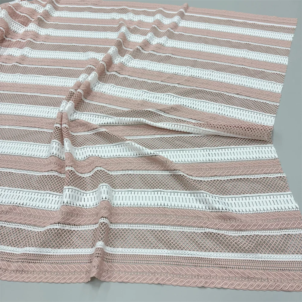 Nigerianischer Spitzenstoff im neuen Stil, 2025, hochwertige Spitze, wasserlöslich, bestickt, modischer weicher Spitzenstoff, 5 Yards – Detail 12