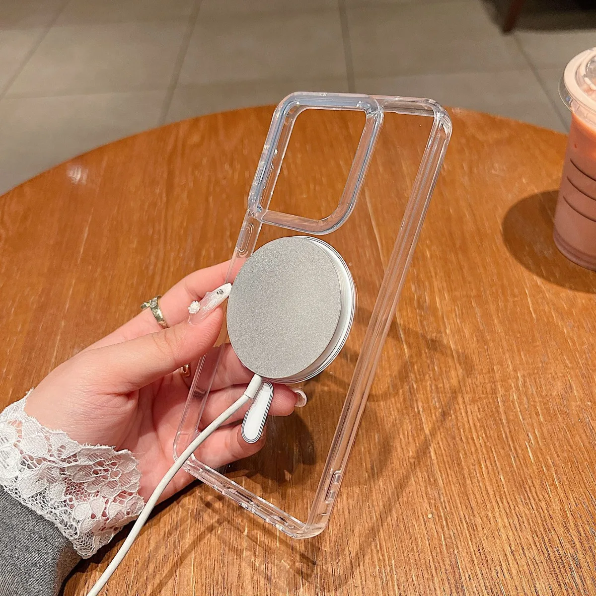Crystal Clear Shockproof Magnetic Phone Case with Mag-safe Compatibility