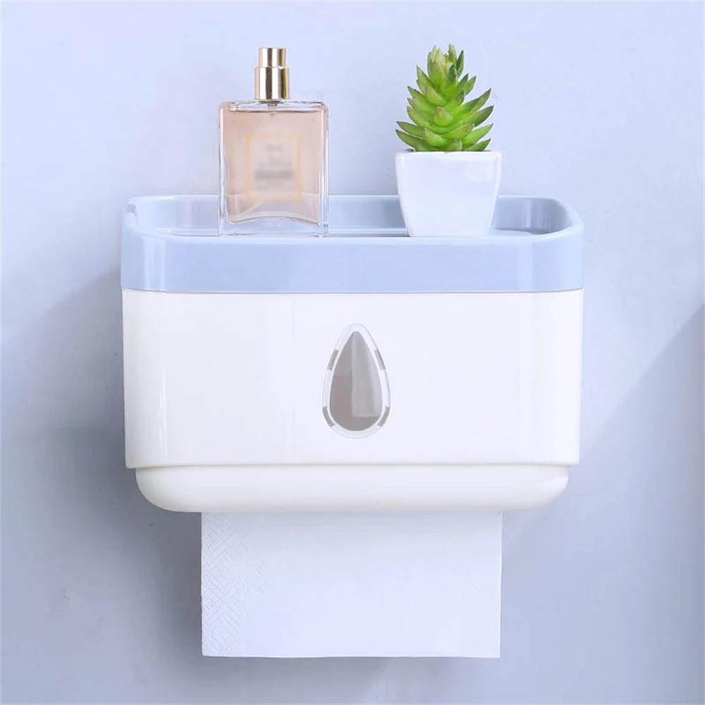 

High Quality Waterproof Toilet Paper Box Waterproof Material Storage Box Wall-mounted Tissue Box Bathroom Storage Convenient