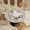 JY1210 Round Table Mat Waterproof Oil Resistant Washable Circular Coffee Table Mat with High-end Leather Silicone Tablecloth 5
