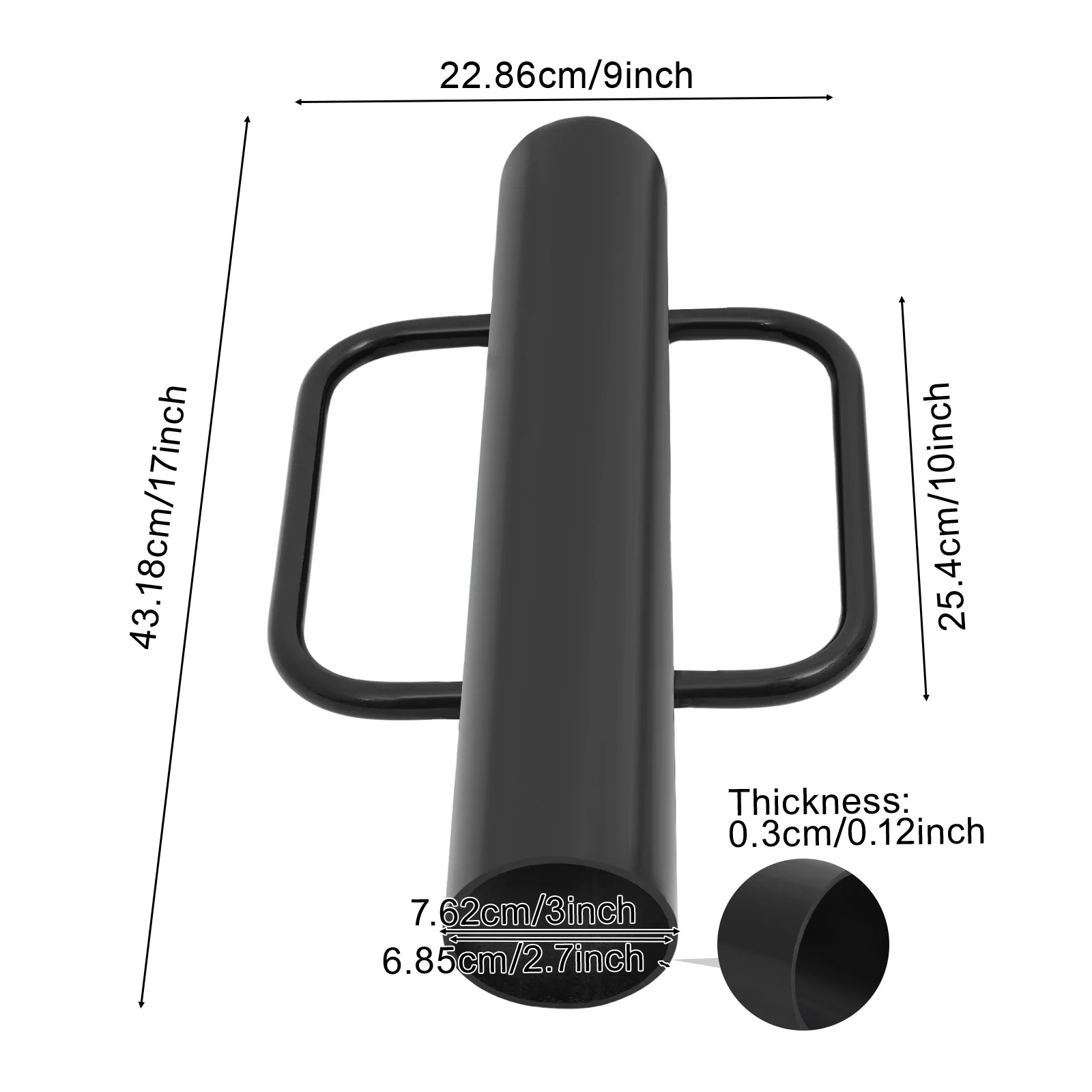 10-Zoll-Zaunpfosten-Treiber, 3 mm, robuster Zaunpfosten-Treiber, Pfostenstempel mit Griffen, robust, vielseitig einsetzbar, tragbar für Zaunpfosten – Detail 2