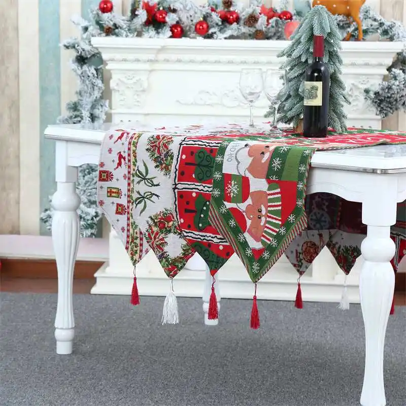 Description Picture 5 of itemNew Christmas Table Runner Long Table Cloth Christmas Dining table Decoration Home New Year Xmas Gifts Navidad Tableware Decor