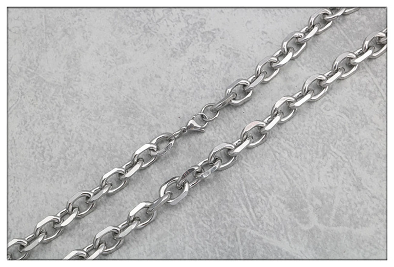 Stainless Steel Necklace Fashion Stainless Steel Batch Angle Chain Coarse Batch Angle O Word Cross Chain Necklace Clavicle Jewelry Gift