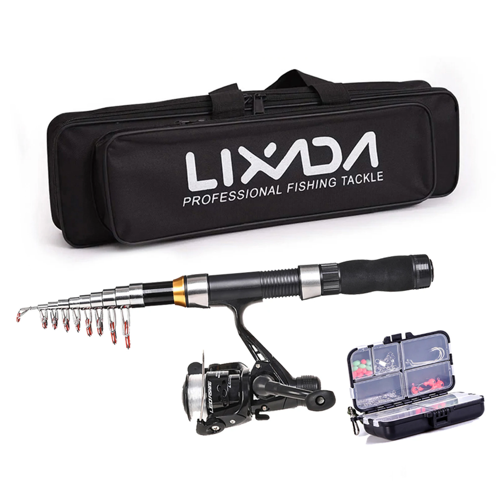 Lixada Fishing Rod Reel Combo Full Kit with 2.1m 2.3m Telescopic