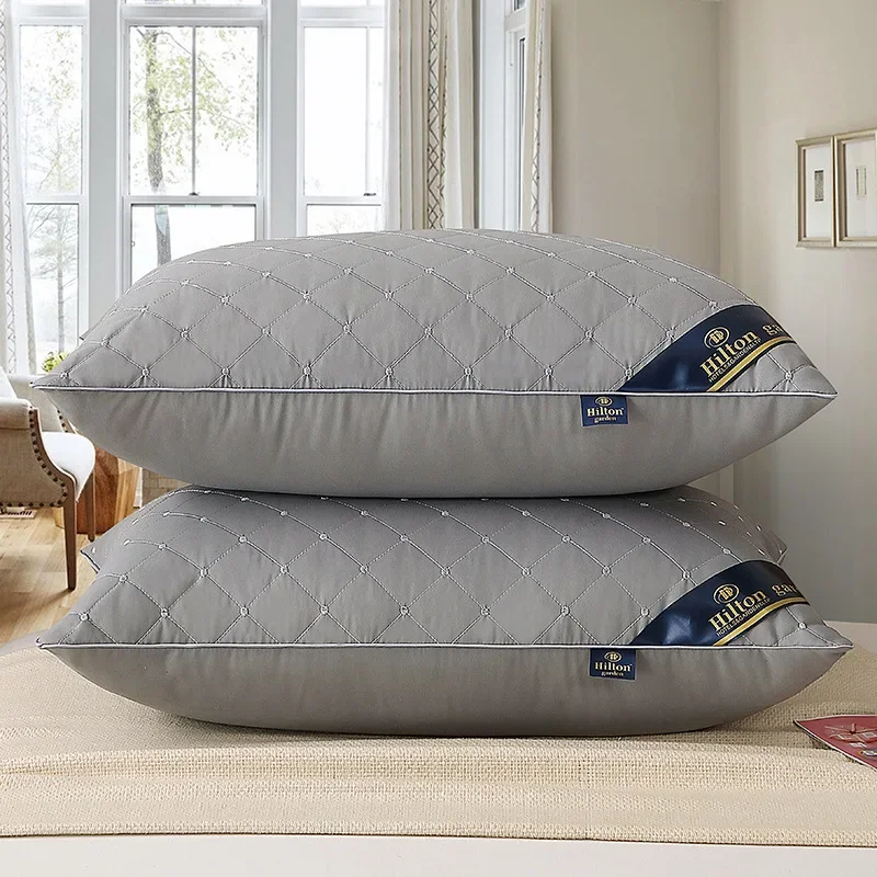2 Pcs Hilton Pillow Support Cervical Vertebra To Help Sleep Single Home Does Not Collapse Pillow Core 48x78cm 2