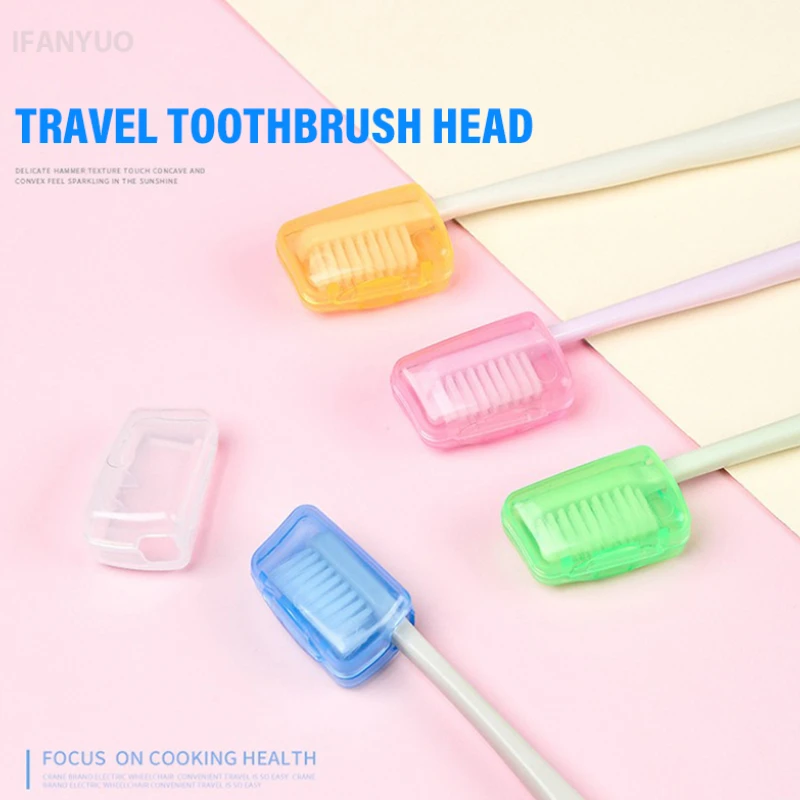 Travel Toothbrush Head Protective Caps Portable Toothpaste Holders Head Dustproof Cover Germproof Toothbrush Protector 5Pcs/Set