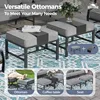 7 Piece Metal Outdoor Patio Furniture Set, Patio Conversation Sets 3-seater Sofa, 2 Rocking Chair, 2 Ottomans with 5.75" Thick 4
